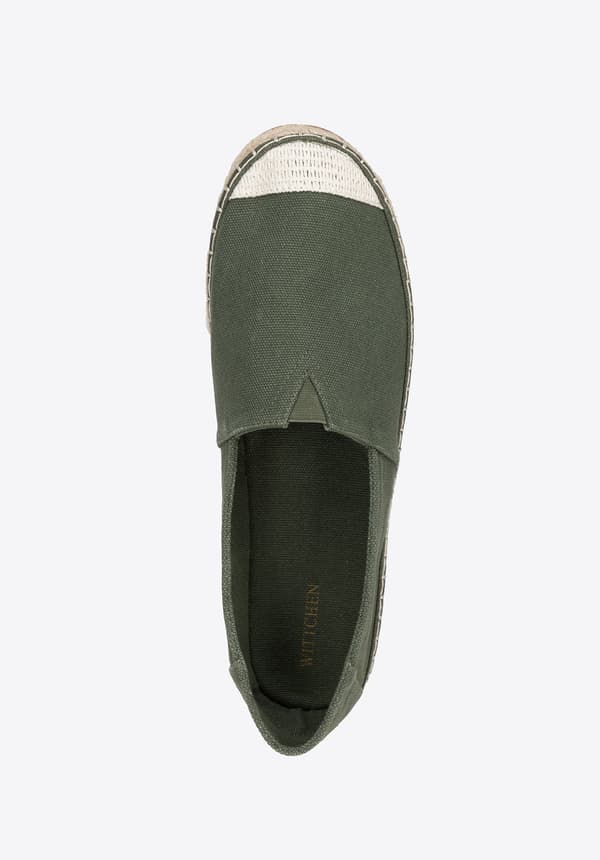 Wittchen herr espadriller med flätad tå grön textilmaterial