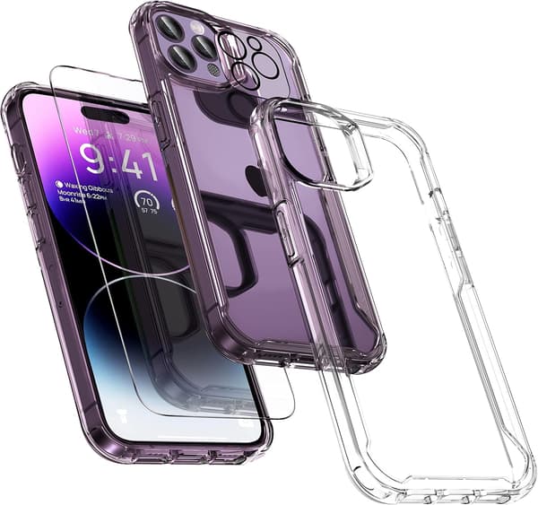 APPLE IPHONE 14 PRO MAX SILIKONE ETUI 2X HÆRDET GLAS KAMERA