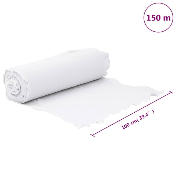 vidaXL geotekstil, hvid, 1x150 m, polyesterfiber