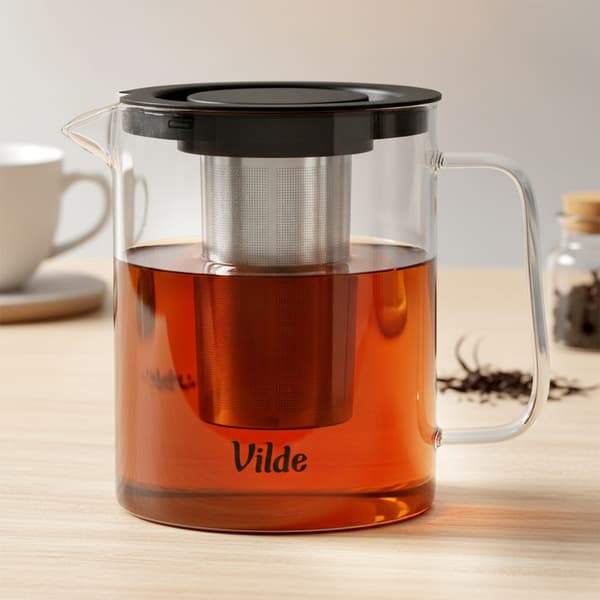 Värmetålig glaskanna med teinfuser 1,5 l