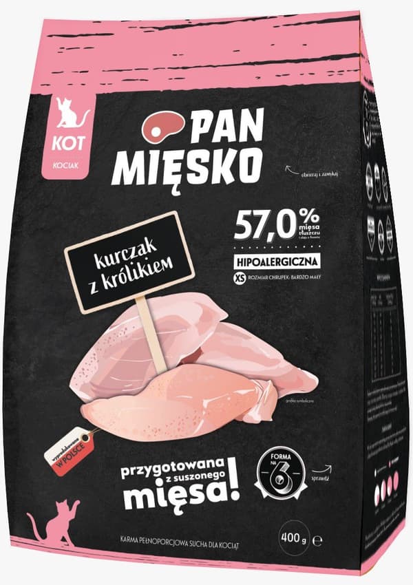 Mr. Meat | Tørfoder til katte | 400 g pakke - Killing | Kylling med kanin XS 400 g