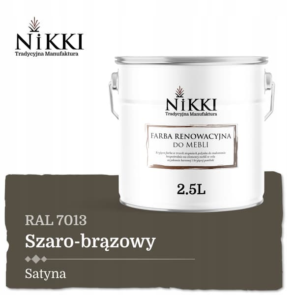 Maling til køkkenmøbler skabsfronter grå brun RAL7013 satin 2,5L