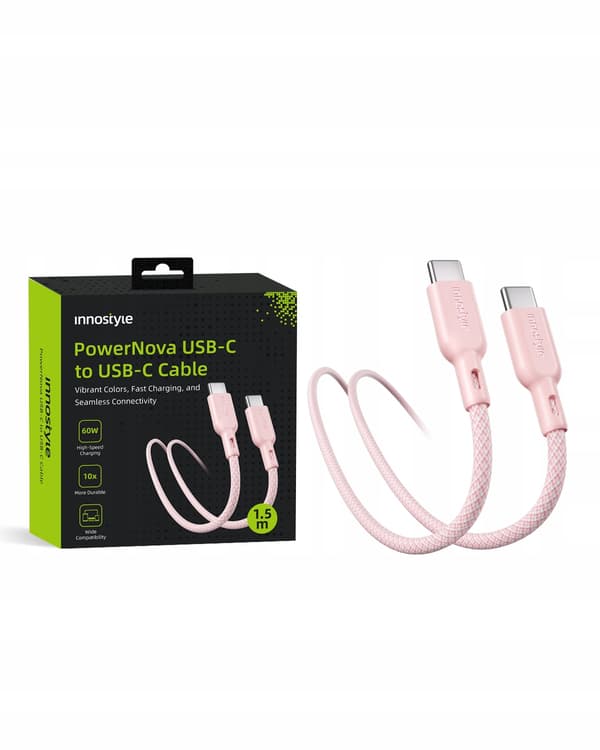 INNOSTYLE USB-C-KABEL SNABBLADDNING FÖR IPHONE SAMSUNG USB TYP C 60W 2M