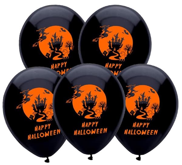 Halloween slot trykte balloner - 5 stk.