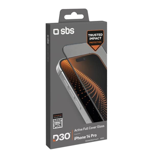 SBS D3O härdat glas med ram för iPhone 14 Pro