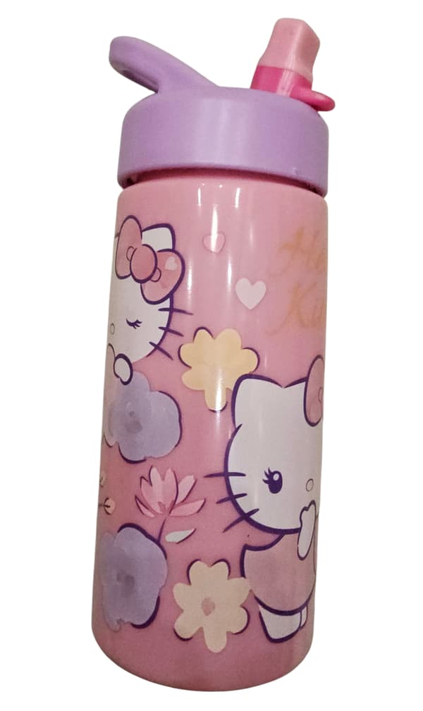 HELLO KITTY 410 ml plastbehållare med pip Barnflaska