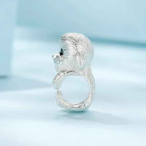 Malteserhund Silver Charm Pärlor för Armband