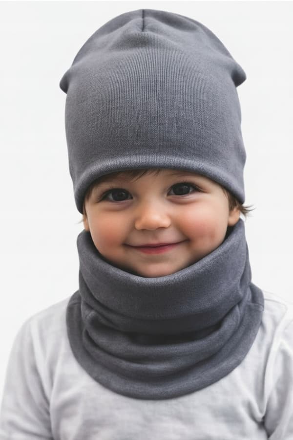 Set MÖSSA + HALSDUK 56-68 babyset 34/38 VÅR GRAFIT