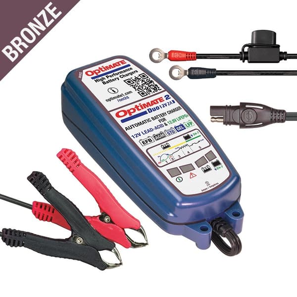 Optimate Batteriladdare Optimate 2 Duo 12V 2A 6-96Ah AGM/Gel/Std, Lithium 12,8V 2-24Ah