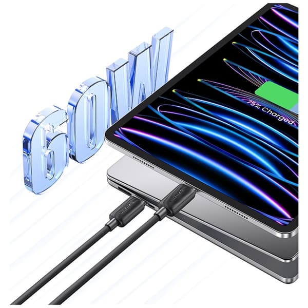 USAMS KY-serien US-SJ691 60W USB-C til USB-C-kabel 1m sort