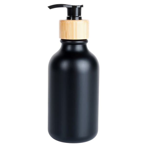 Dispenseflaskor set med pump för schampo, duschgel, tvål svart 300 ml 5-pack