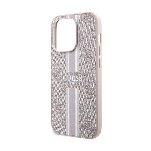 Guess 4G Printed Stripes MagSafe - iPhone 15 Pro cover (lyserød)