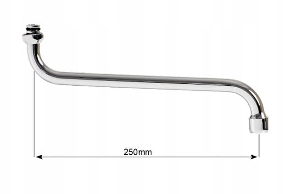 Tud til håndvaskarmatur S 1/2" forkromet 250 mm rustfrit stål