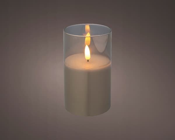 Dekorativ LED-lys i glas grå 12,5 cm