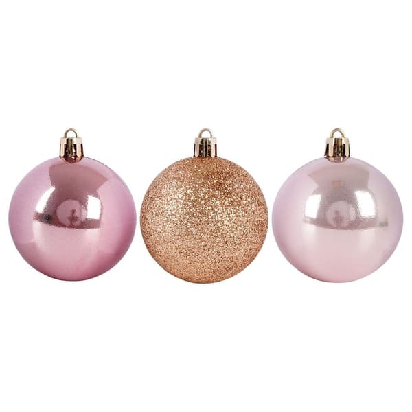 Julgranskulor rosa oödeläggbara 6 cm 12 st