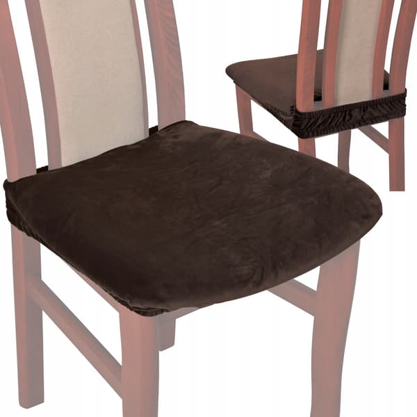 Stolsätesöverdrag i låg velour brun TESS