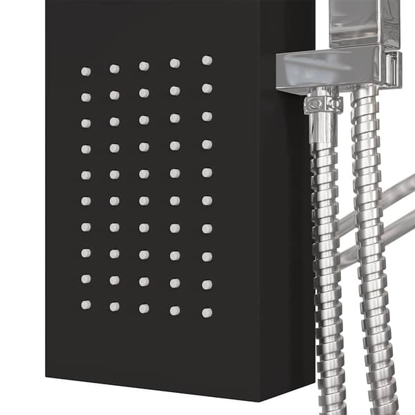 vidaXL Duschpanel Aluminium Svart