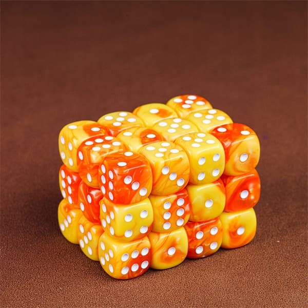 1,1 cm RPG Aperol Spritz sekssidede D6 terninger