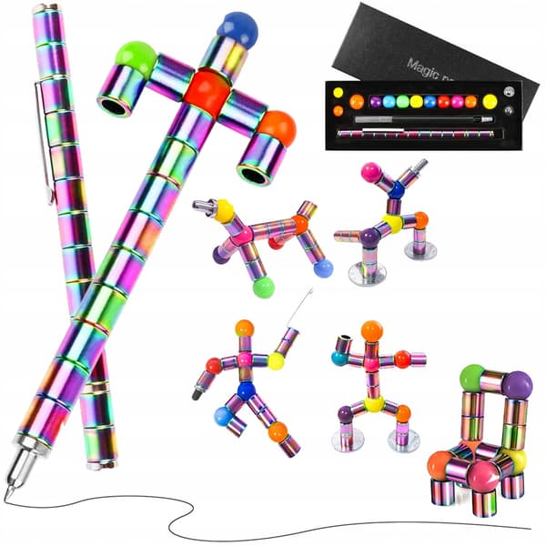 Antistress magnetisk metallfleecepenna multifunktionell som present