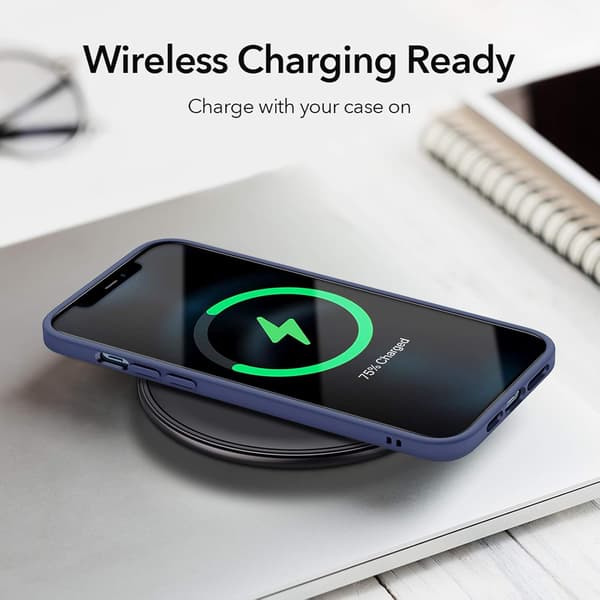 ESR ETUI TIL APPLE IPHONE 12 PRO MAX SILIKONE MED MARINEBLÅ RAMME