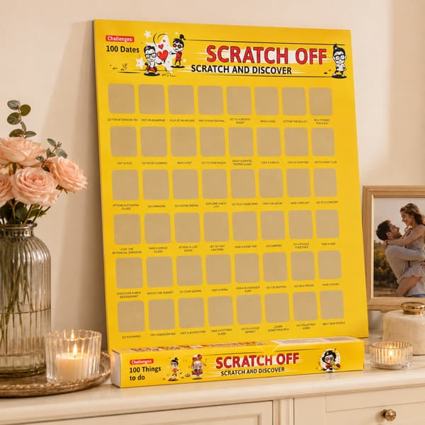 Skrab 100 dates - Skrab plakat med datingidéer A2