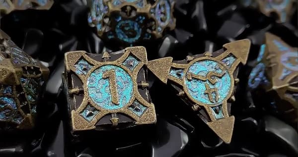 Galactic Portal RPG-tärningar i set med 7 metalltärningar