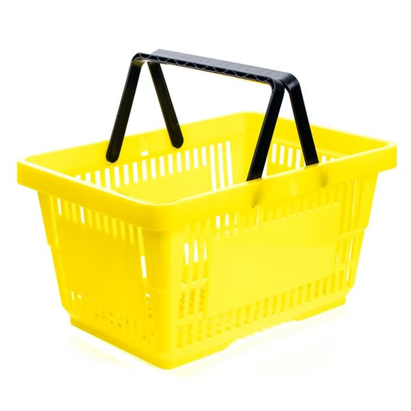 Shoppingkorg 22L gul 30x22x43cm 10-pack