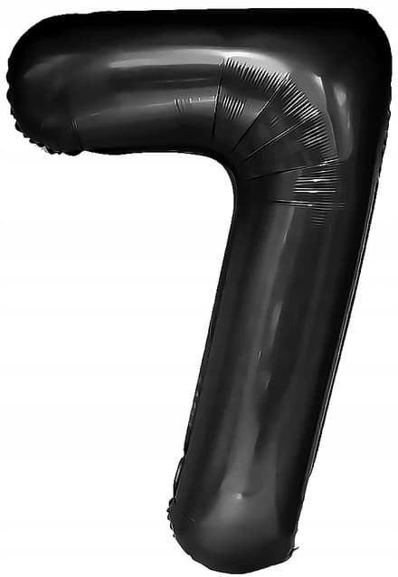 Folieballon nummer 7 SEVEN sort 100 cm