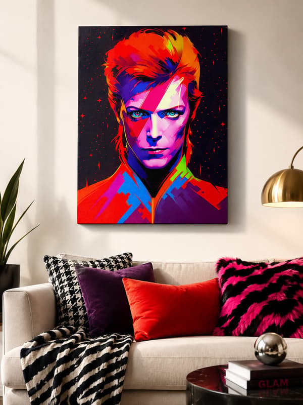 Neo Bowie målning med siffror med ram 40x50 cm