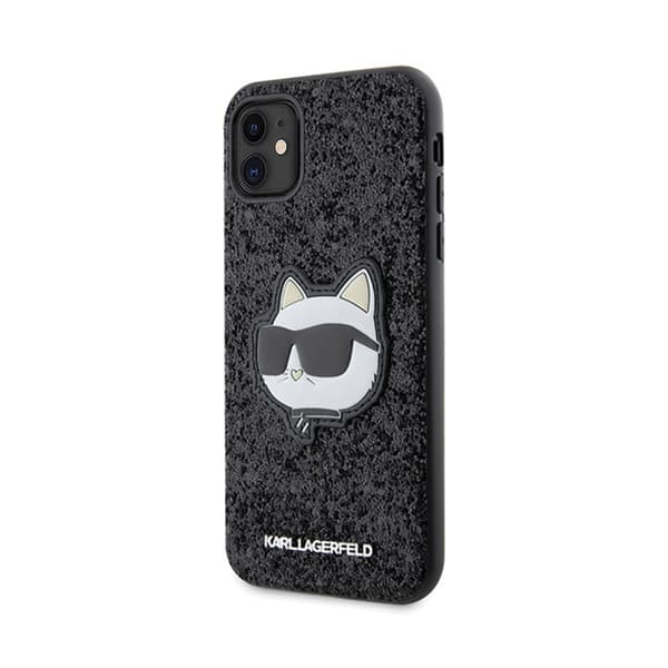 Karl Lagerfeld NFT Glitter Choupette Patch - iPhone 11-skal (svart)