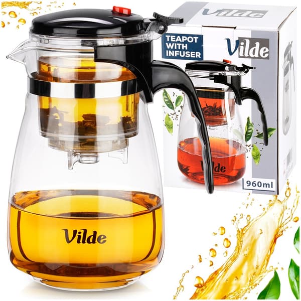 Glas kande med drypfri teinfuser 960 ml