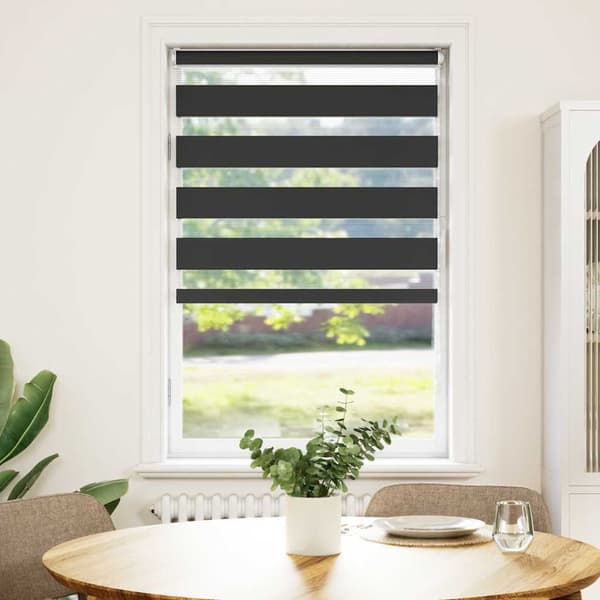 vidaXL Zebragardin, svart, tygbredd 80,9 cm, polyester