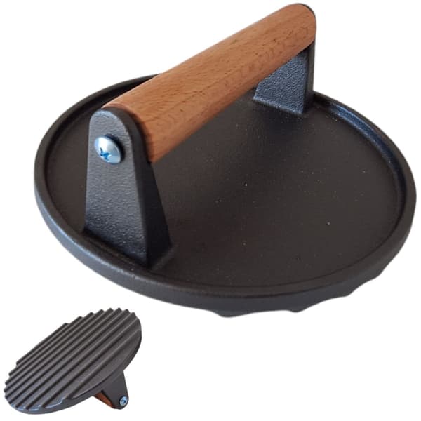 STØBEJERNSPRESSEFORM TIL HAMBURGER GRILL BURGERKOTELET 17,5 cm