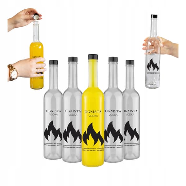 40x OGNISTA VODKA futura flaskor 500ml för vodka