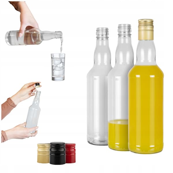 50x MONOPOL glasflasker 0,5 l til vodka, lang låg