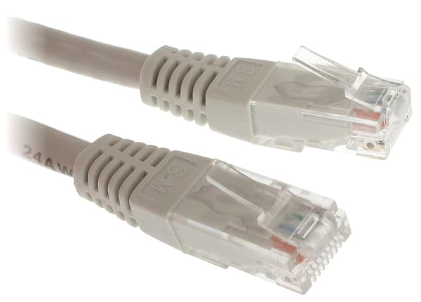Patchcab RJ45/6 nätverkskabel grå 3,0 m