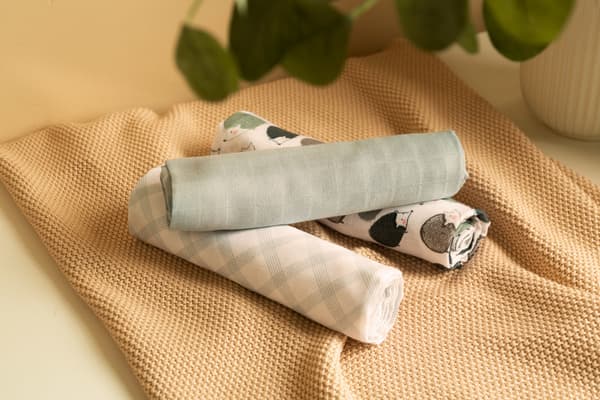 BAMBUBLÖJA 3-PACK HEDGEHOG BLÅ 70X80