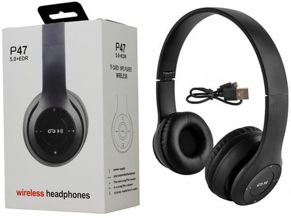 Kuulokkeet Bluetooth P47 Musta (100) GAB_A