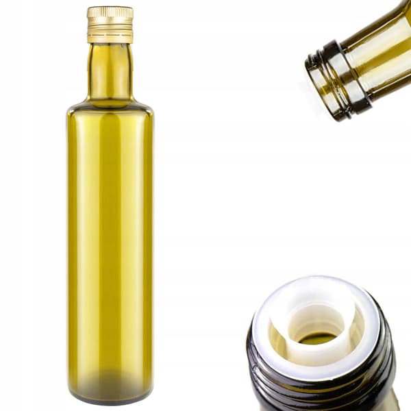 10x DORICA OLIVE 500ml flaskor för olivolja med DISPENSER