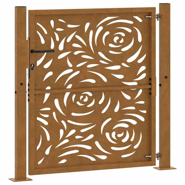 vidaXL havelåge 105x105 cm rustfrit stål flammemønster