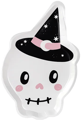 Halloween Dödskalle Papperstallrikar 18x27cm 6 st