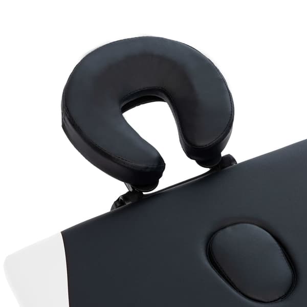 vidaXL foldbart massagebord, 2-zoner, aluminium, sort og hvid