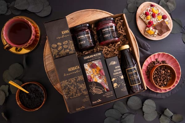 korg låda present gåva te kaffe sylt choklad bar