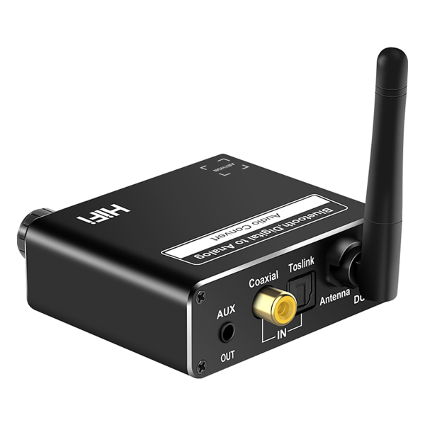 Lydkonverter med Coaxial Toslink Bluetooth USB til AUX DAC HiFi Adapter