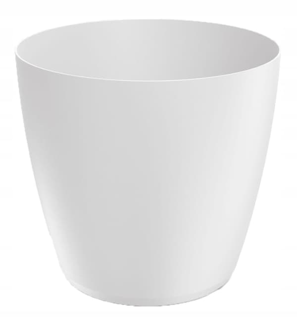 Matt vit plastblomkruka 19,8x18,2 cm slät Mate-lock