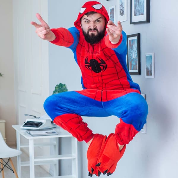 Kigurumi-pyjamas Spiderman-kostym M: 155 - 165 cm