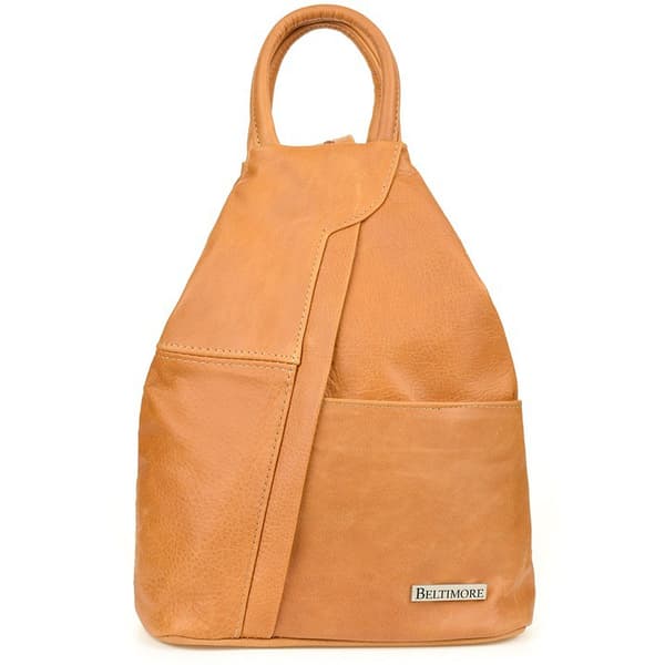 Camel läderryggsäck Triangle rymlig Beltimore Q60 för kvinnor