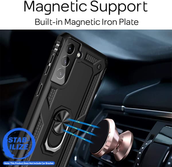 NALIA 360° roterende ringcover til Samsung Galaxy S21 Plus, sort
