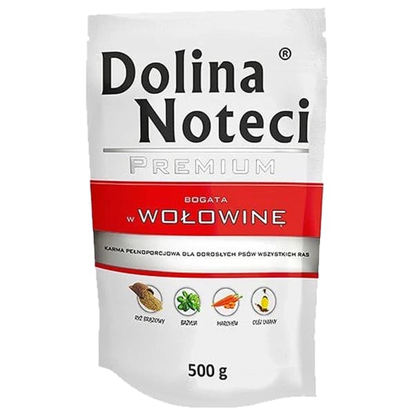 DOLINA NOTECI Premium rikt på nötkött - våtfoder för hundar - 10x500g