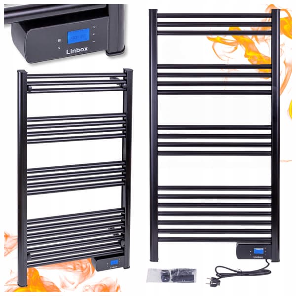 ELEKTRISK BADEVÆRELSESVARMER 500W SORT STIGE LCD TERMOSTAT IP44